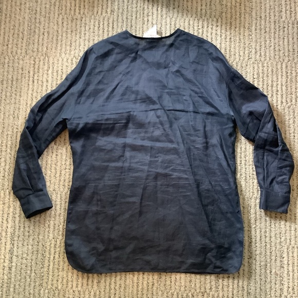 Como 100% Linen Tunic Black Size Large Lace Hem - Picture 8 of 8